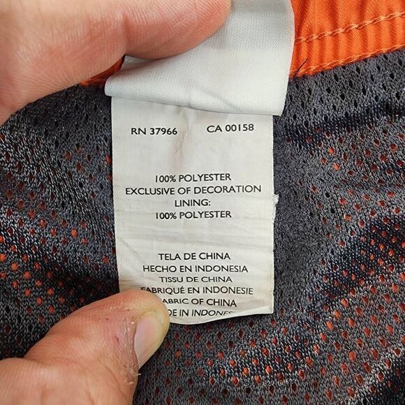 Nike Swim Trunks Mens Gray Orange Board Shorts Size Large E15 - Picture 6 of 8